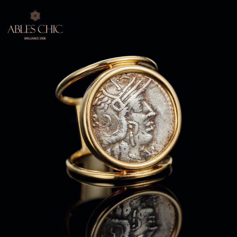 Anneau de pièce de monnaie de la déesse romaine