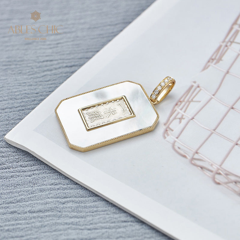 Pendentif médaillon coquillage uniquement