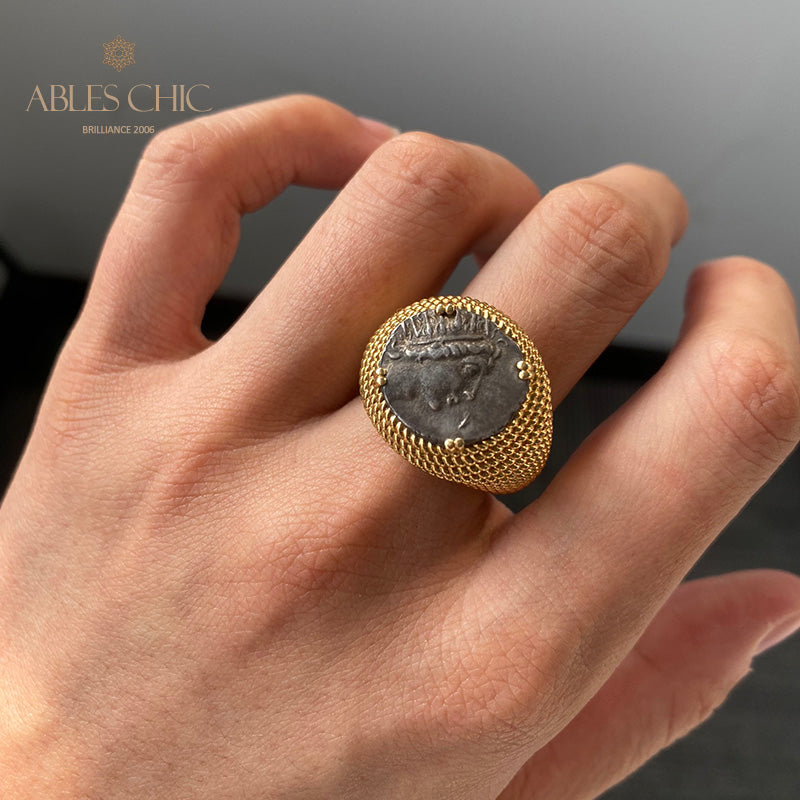Bague byzantine Helios Coin