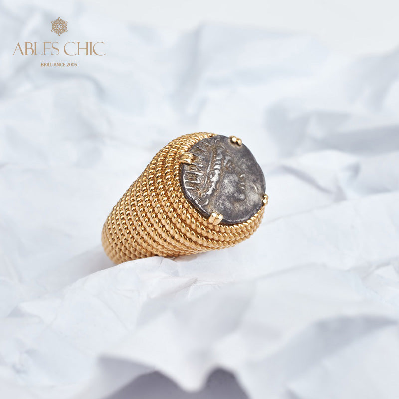 Bague byzantine Helios Coin