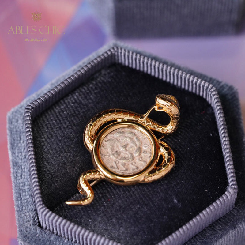 Pendentif à épingle à médaillon serpent Medusa uniquement