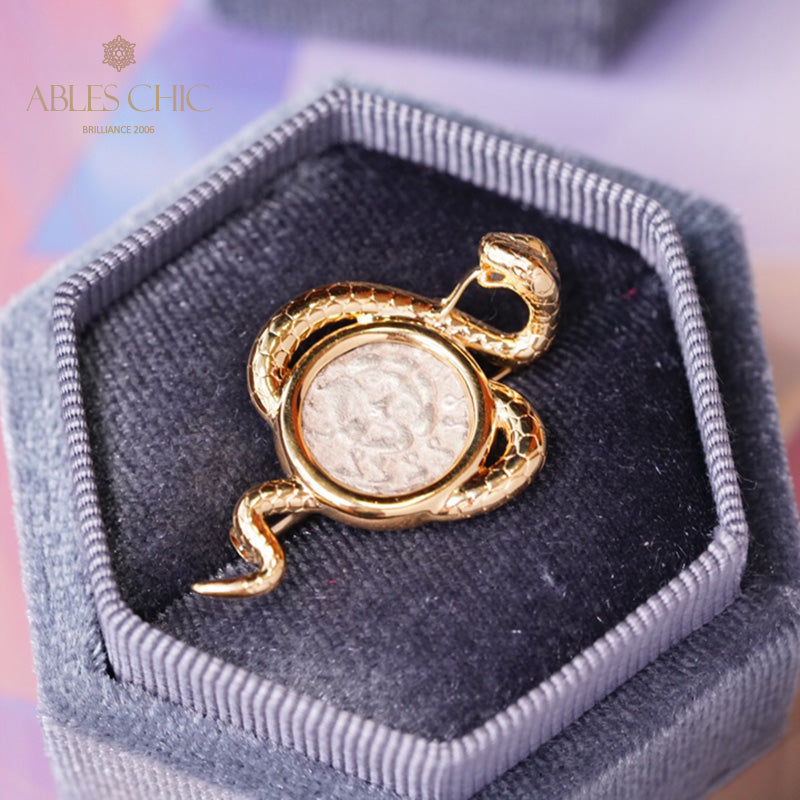 Pendentif à épingle à médaillon serpent Medusa uniquement
