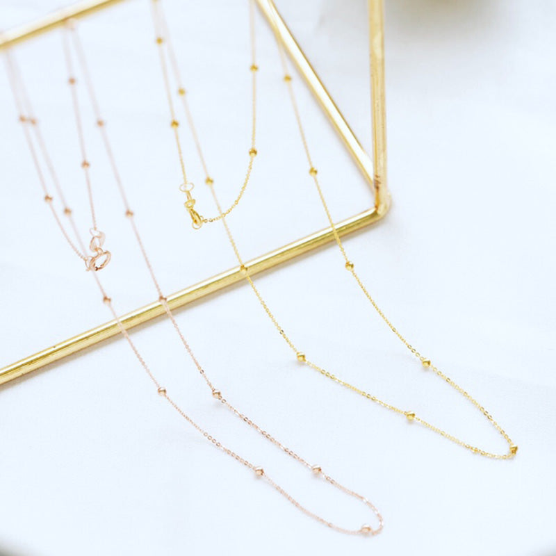 Collier chaîne chapelet satellite perles Saturne