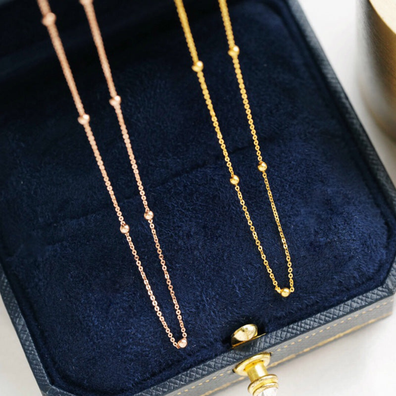 Collier chaîne chapelet satellite perles Saturne