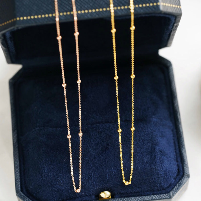 Collier chaîne chapelet satellite perles Saturne