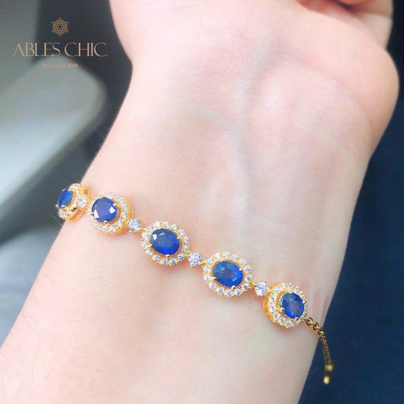 Bracelet chaîne saphir naturel 5850