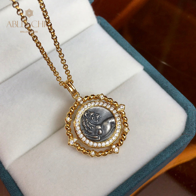 Collier de pièces de monnaie antiques retournées 5982