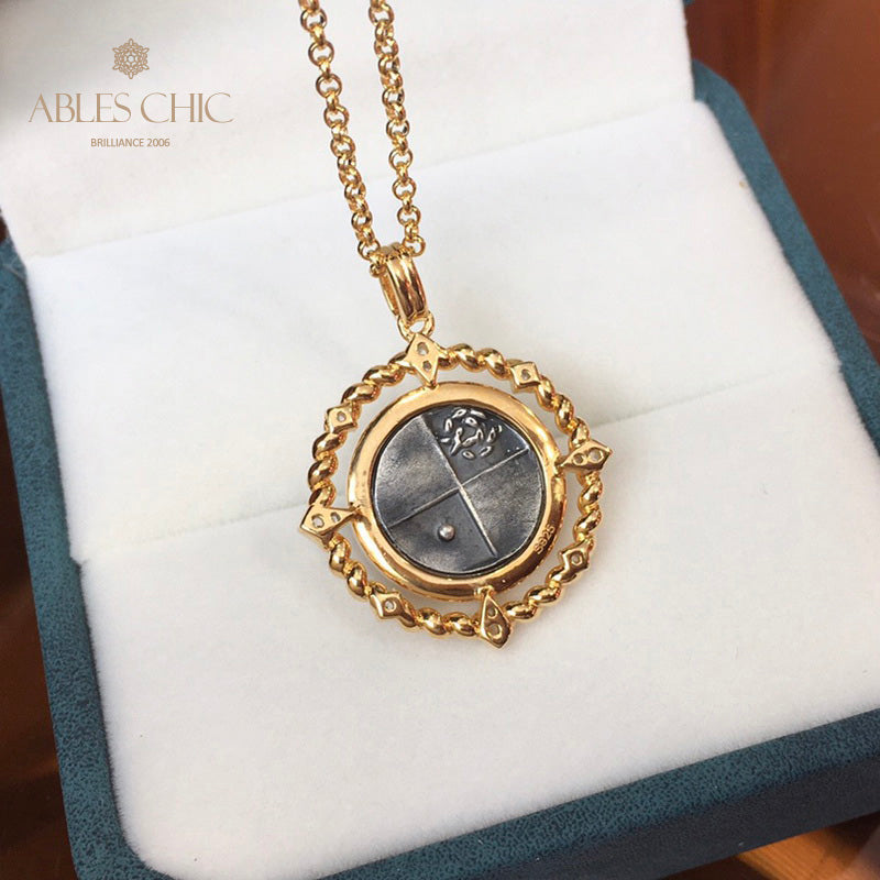Collier de pièces de monnaie antiques retournées 5982