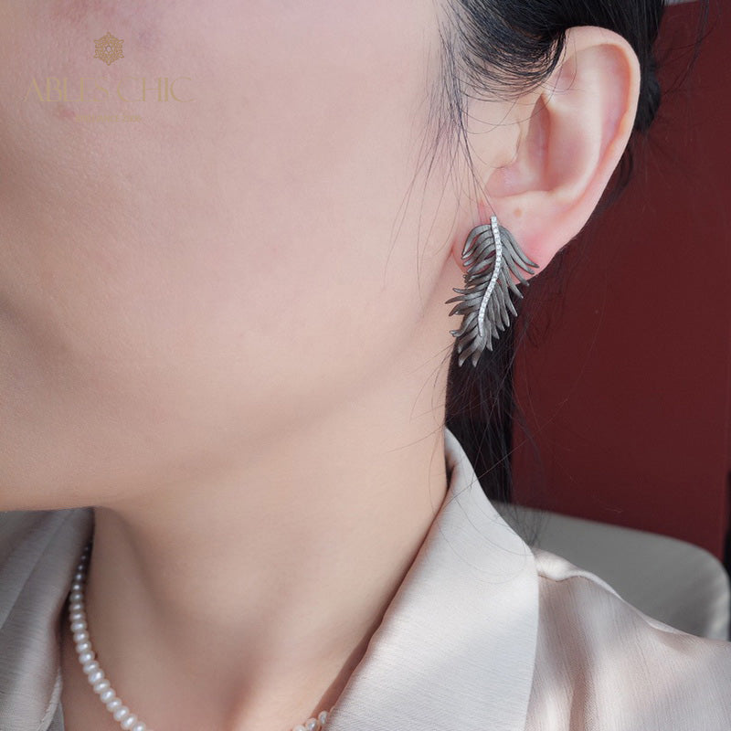 Boucles d’oreilles antiques de lustre d’aiguille de pin 5991