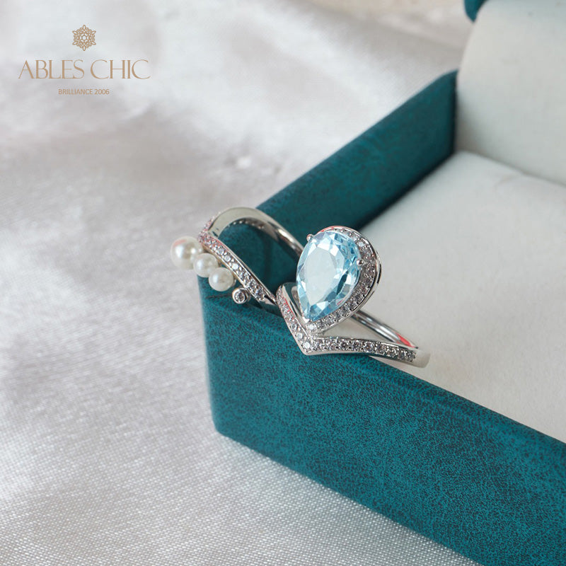 Bague pile de topaze naturelle 6041