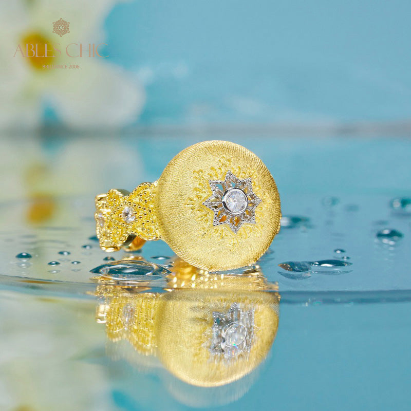 Bague florale ajourée en tissu 5885