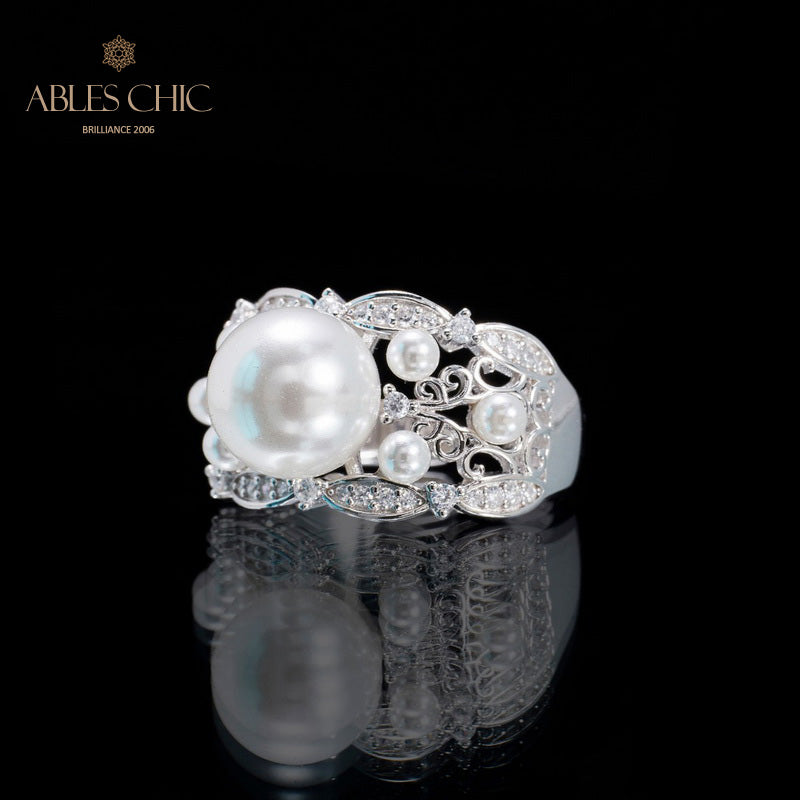 Bague de perles de tempérament floral 5767