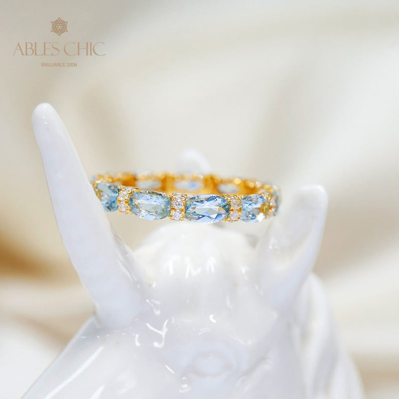Bague pile aigue-marine 6042