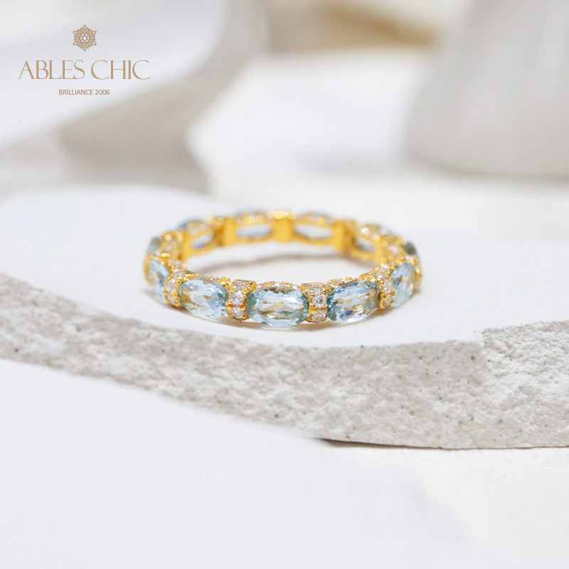 Bague pile aigue-marine 6042