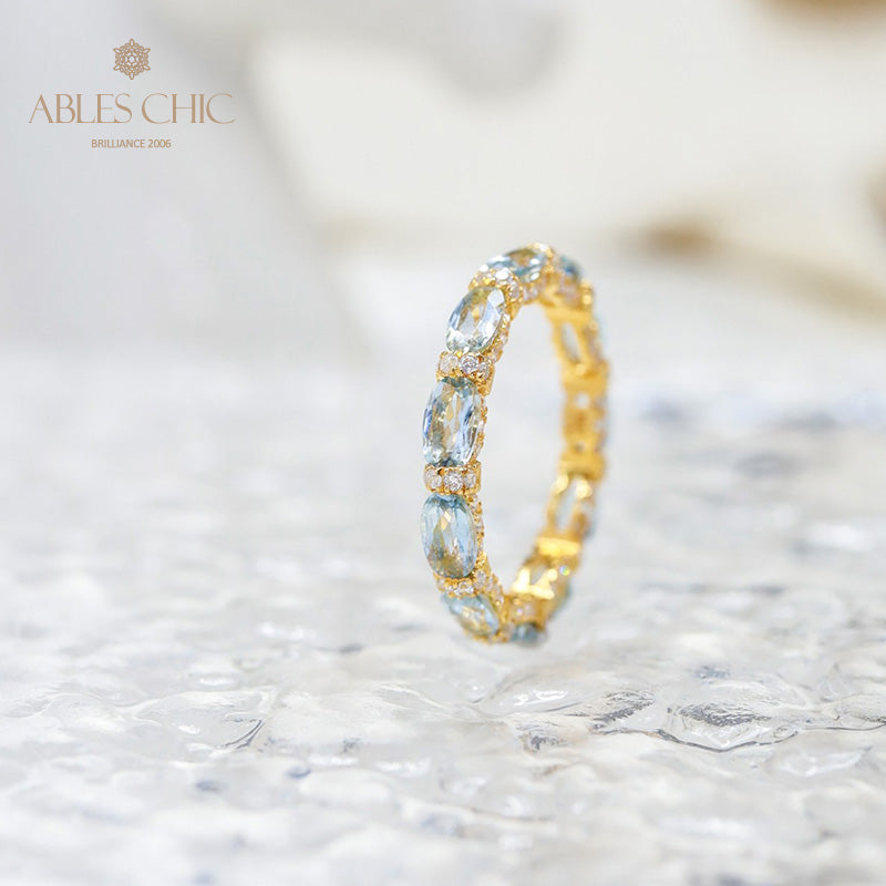 Bague pile aigue-marine 6042