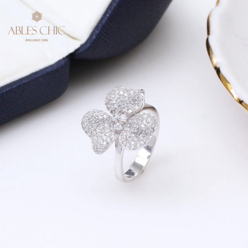 Bague Pétale de Rose Pavée 5303