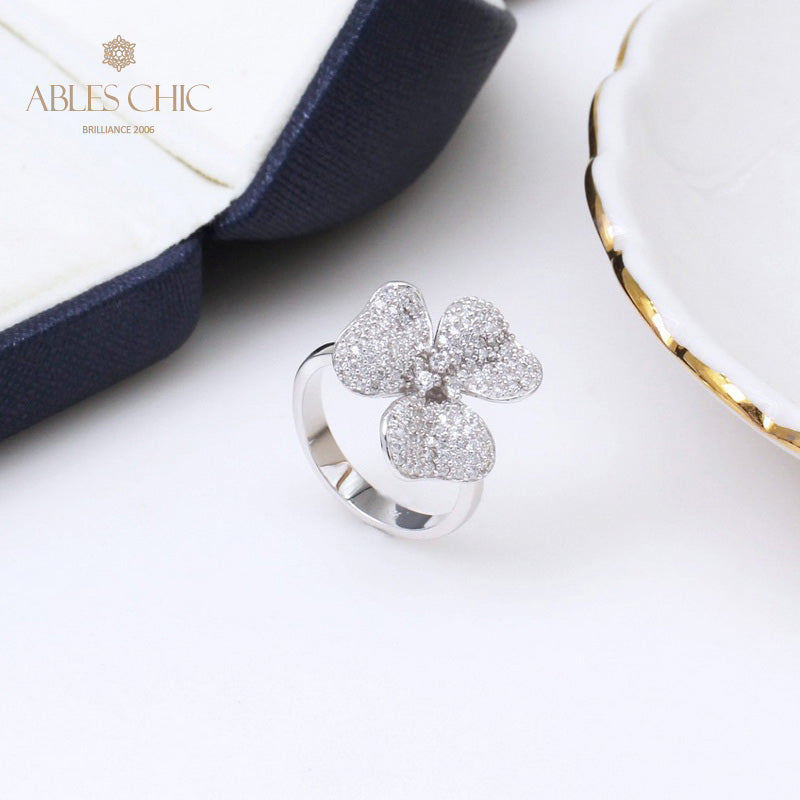 Bague Pétale de Rose Pavée 5303