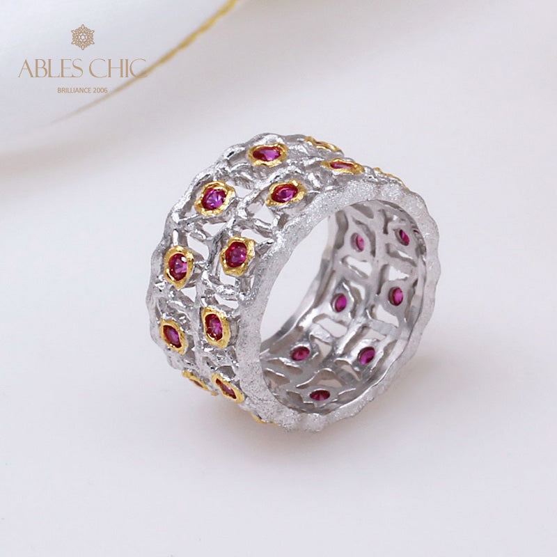 Bague avec accents de rubis 5290