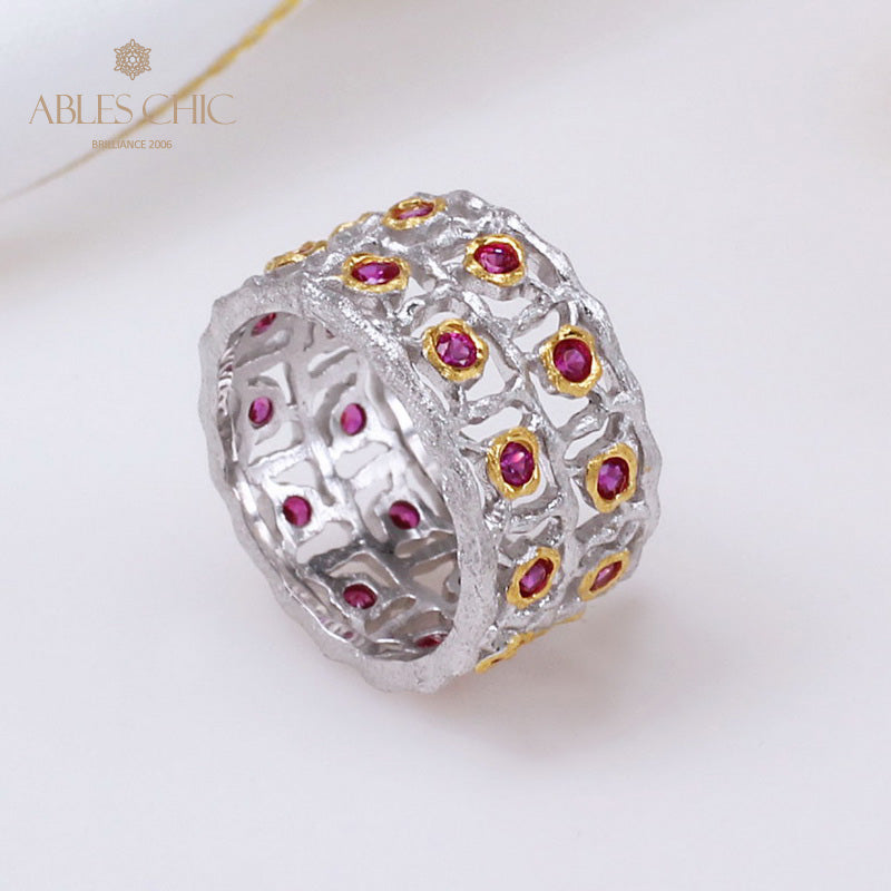 Bague avec accents de rubis 5290