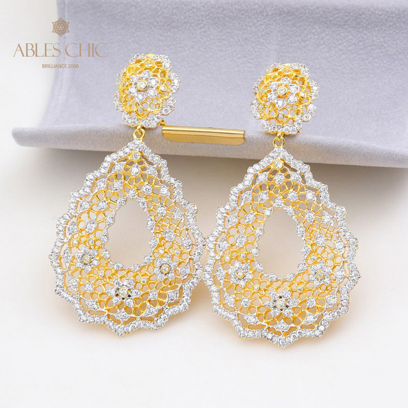 Boucles d'oreilles Chanderlier en dentelle ajourée 5193