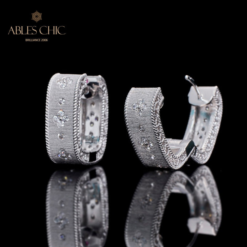Boucles d'oreilles Trèfle Zircon 5773