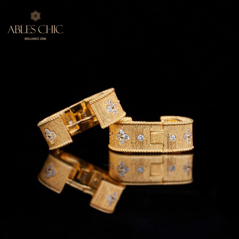 Boucles d'oreilles Trèfle Zircon 5773