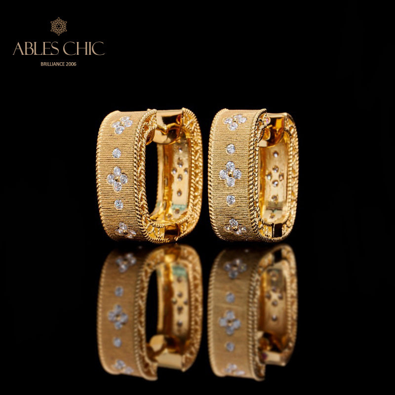 Boucles d'oreilles Trèfle Zircon 5773