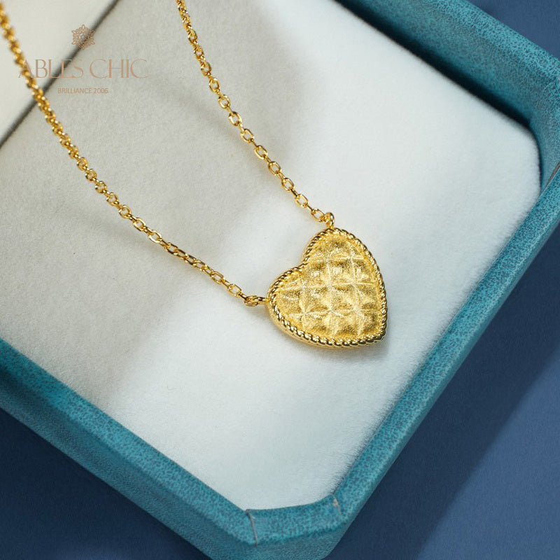 Collier pendentif coeur brossé 6120