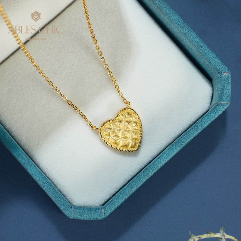 Collier pendentif coeur brossé 6120