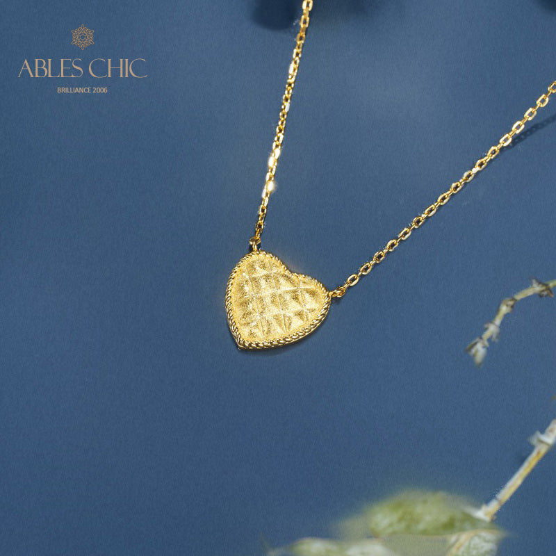 Collier pendentif coeur brossé 6120