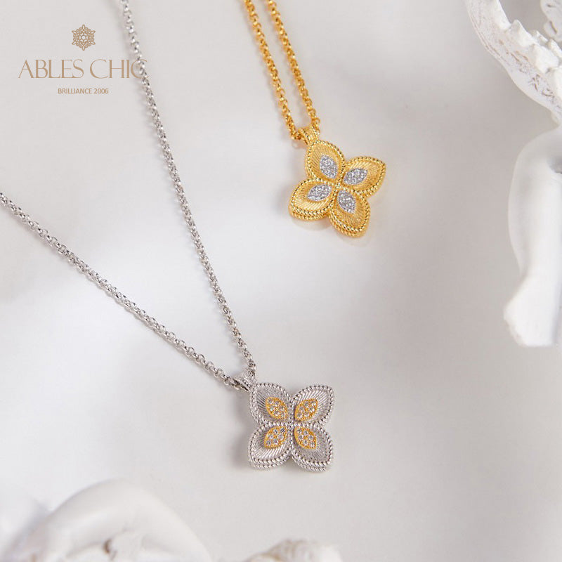 Collier trèfle pavé CZ 6126