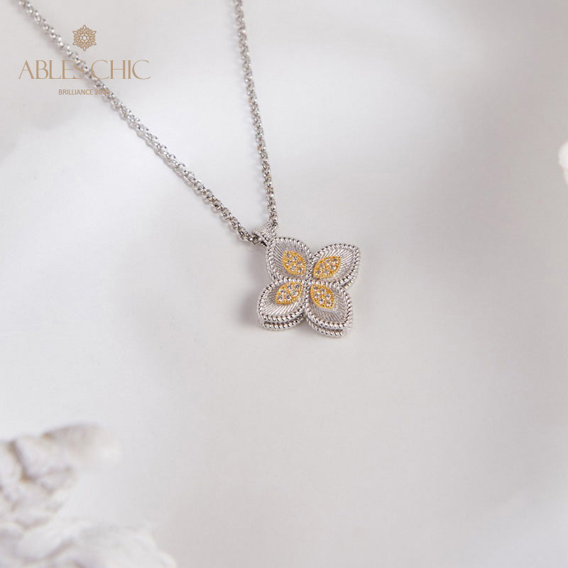 Collier trèfle pavé CZ 6126
