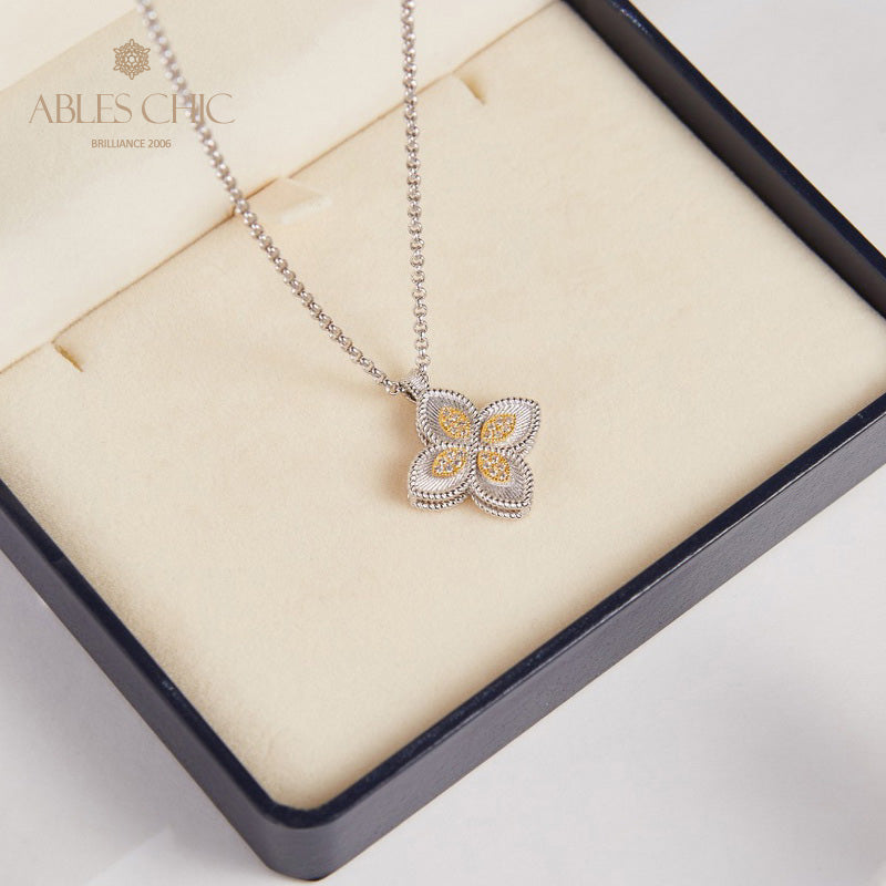 Collier trèfle pavé CZ 6126