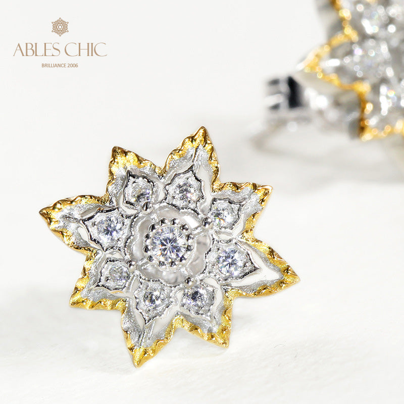 Boucles d'oreilles fleurs étoilées 5004