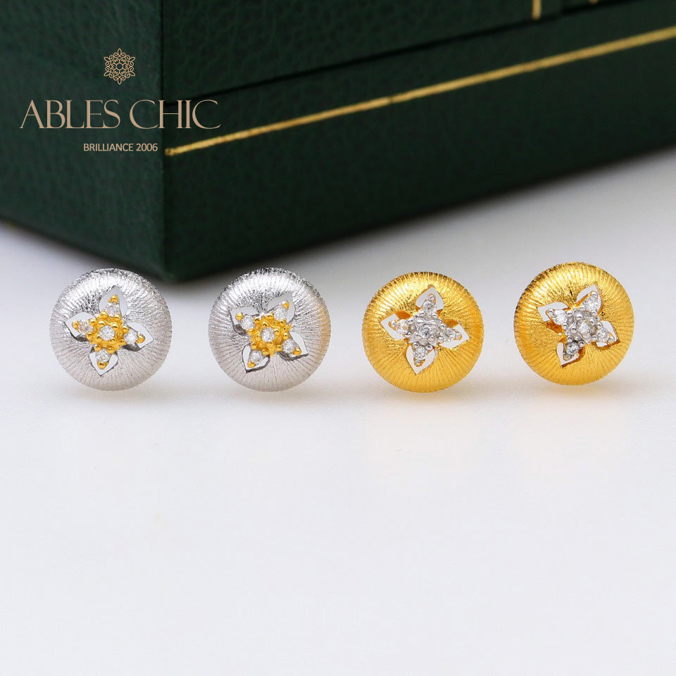 Boucles D'oreilles Soyeuses Dôme Trèfle 5087