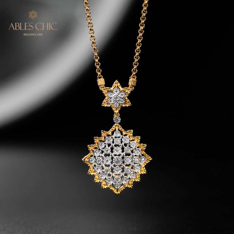 Collier Étoilé Filigrane Nid d'Abeille 5007