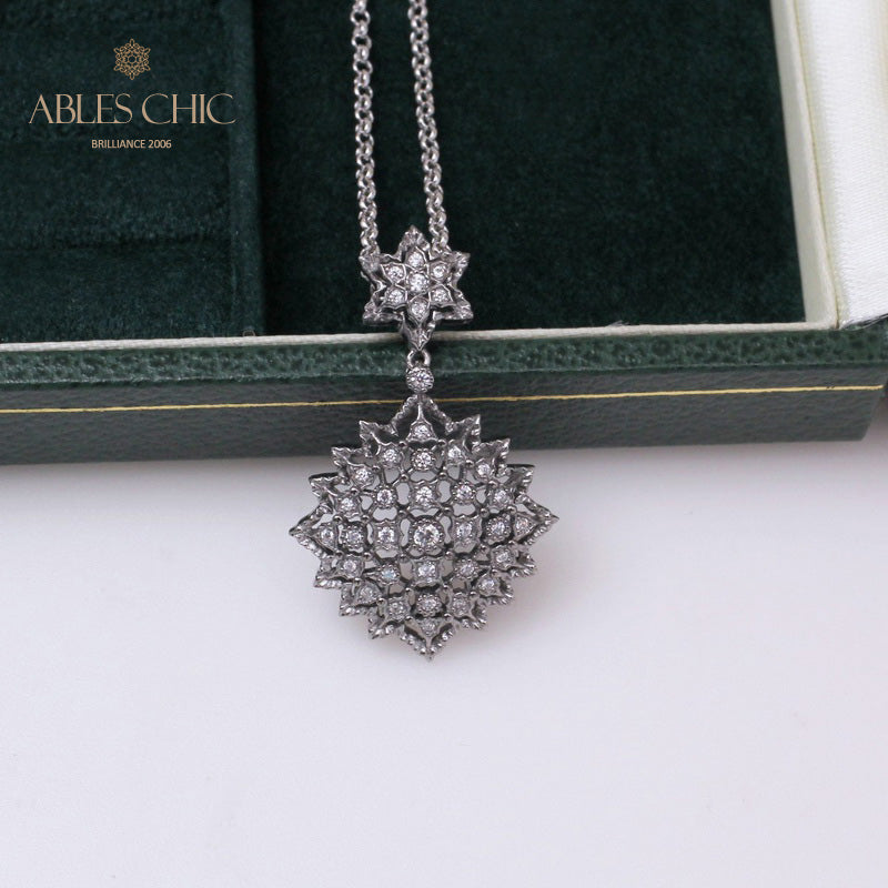 Collier Étoilé Filigrane Nid d'Abeille 5007