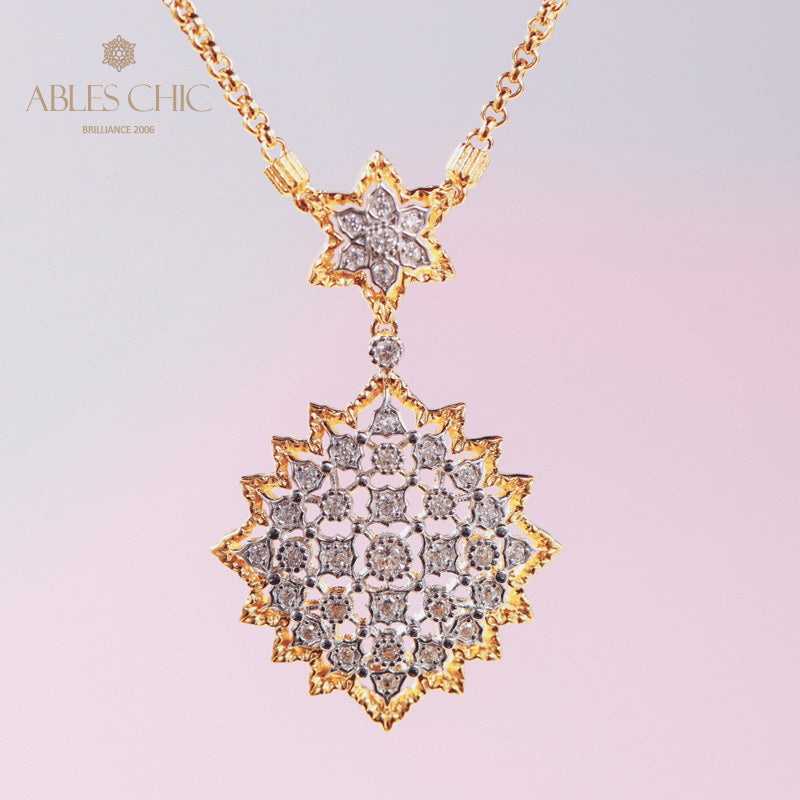 Collier Étoilé Filigrane Nid d'Abeille 5007