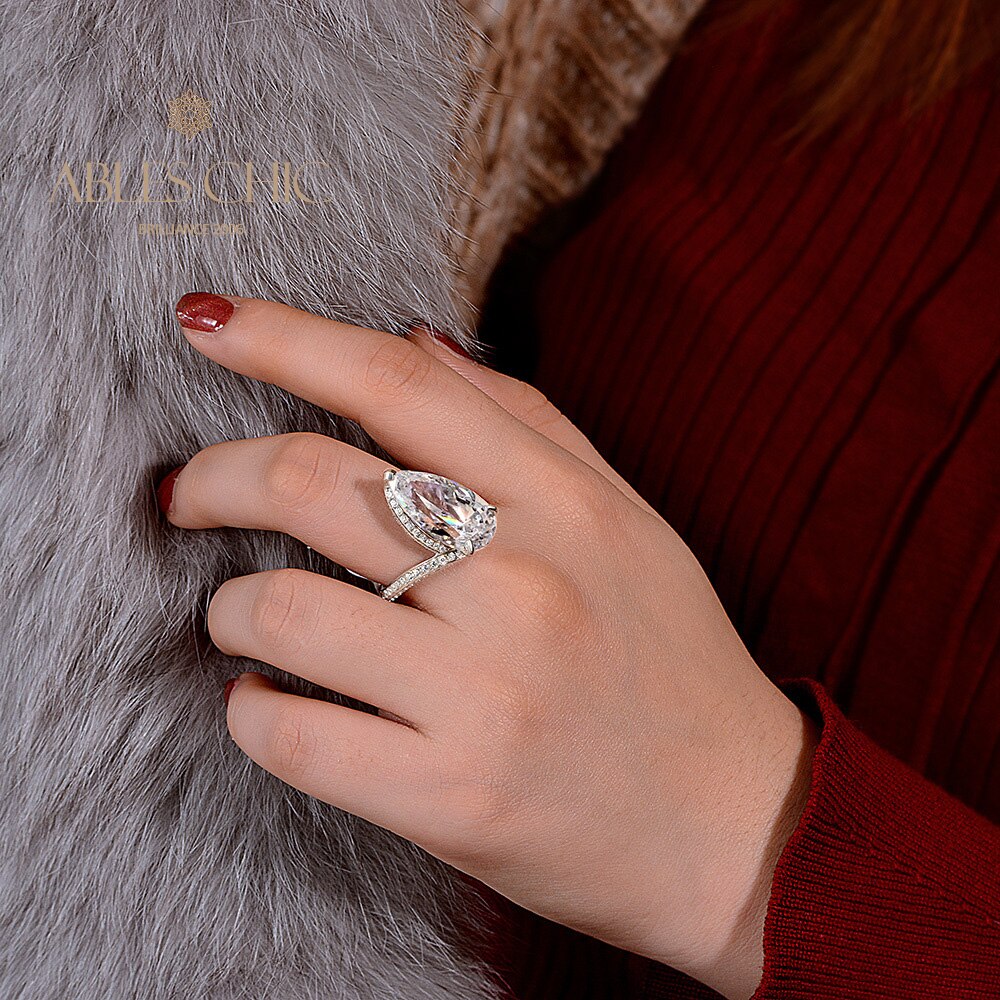 Bague de mariage solitaire poire R0934