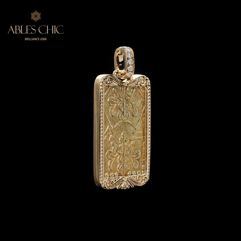 Pendentif médaillon en or oblong uniquement