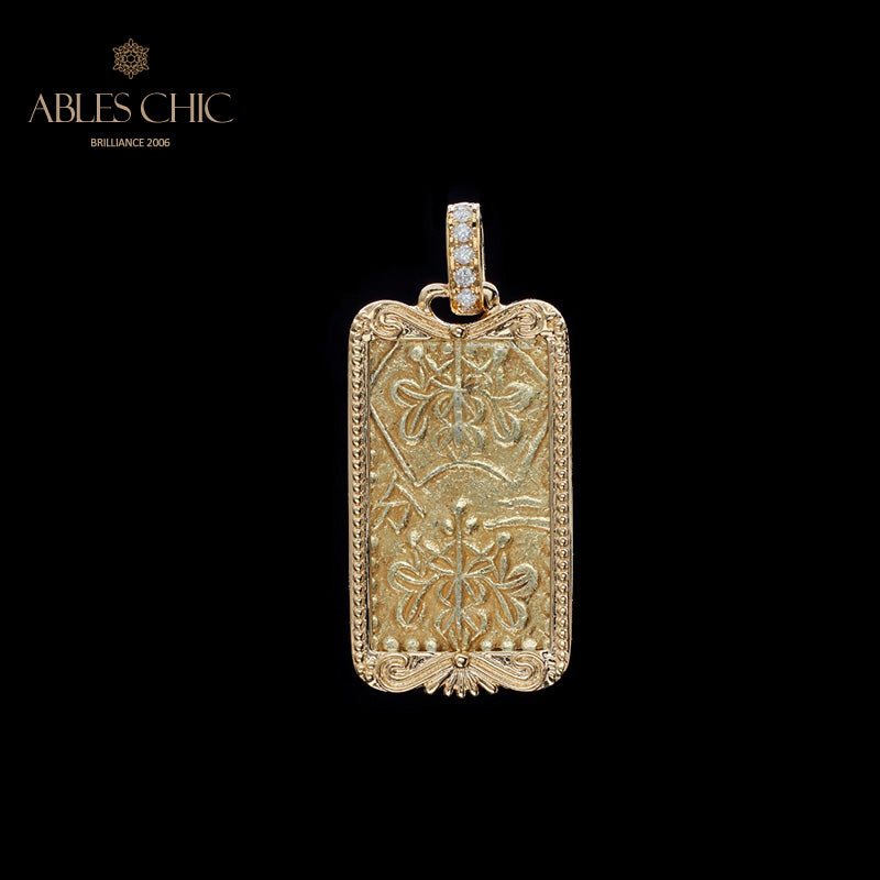 Pendentif médaillon en or oblong uniquement