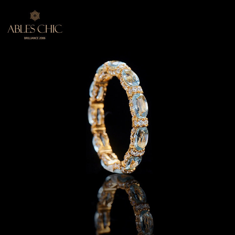 Bague pile aigue-marine 6042