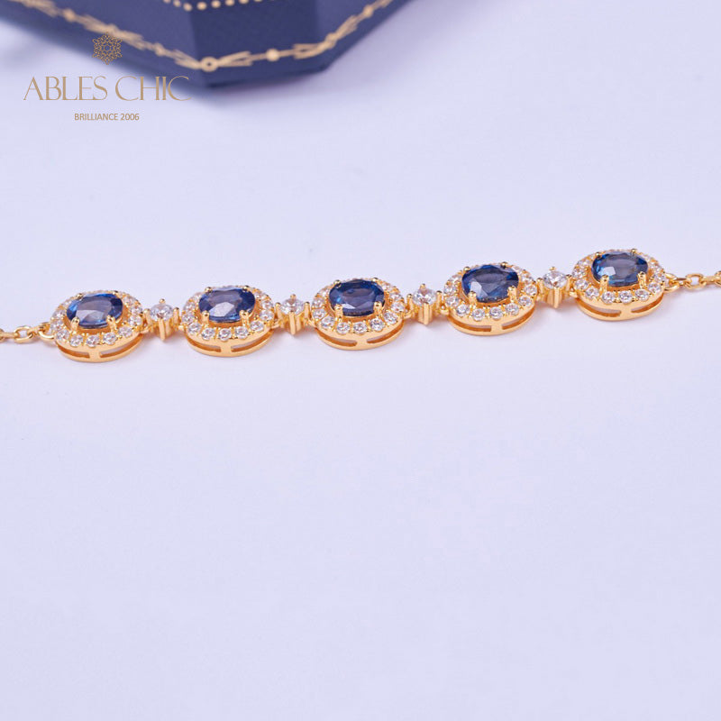 Bracelet chaîne saphir naturel 5850