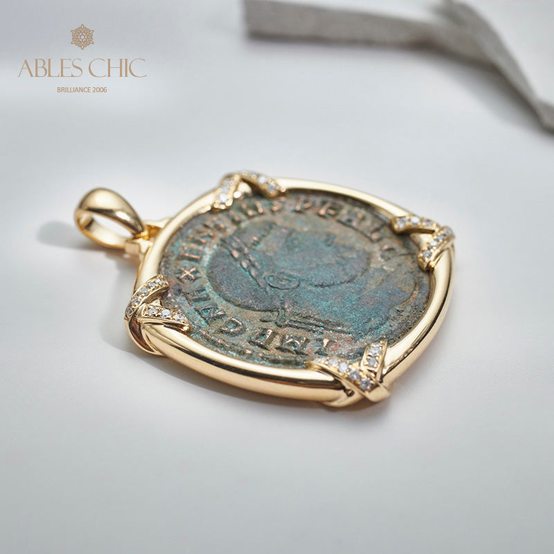 Pendentif pièce de monnaie en lire romaine uniquement