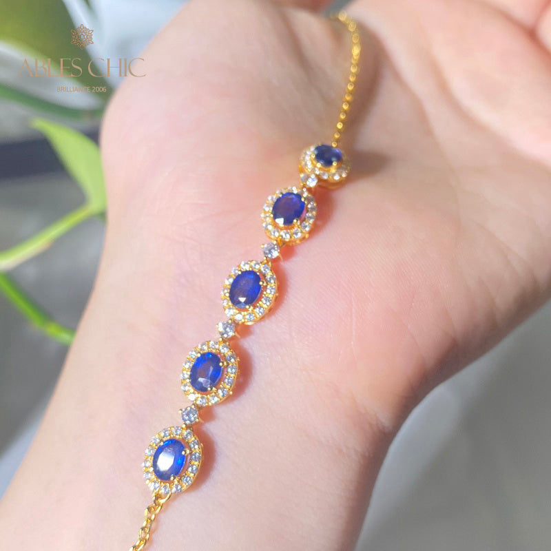 Bracelet chaîne saphir naturel 5850