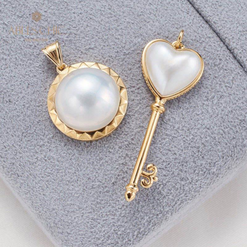 Pendentif Clé Perle Coeur Mabe 5840