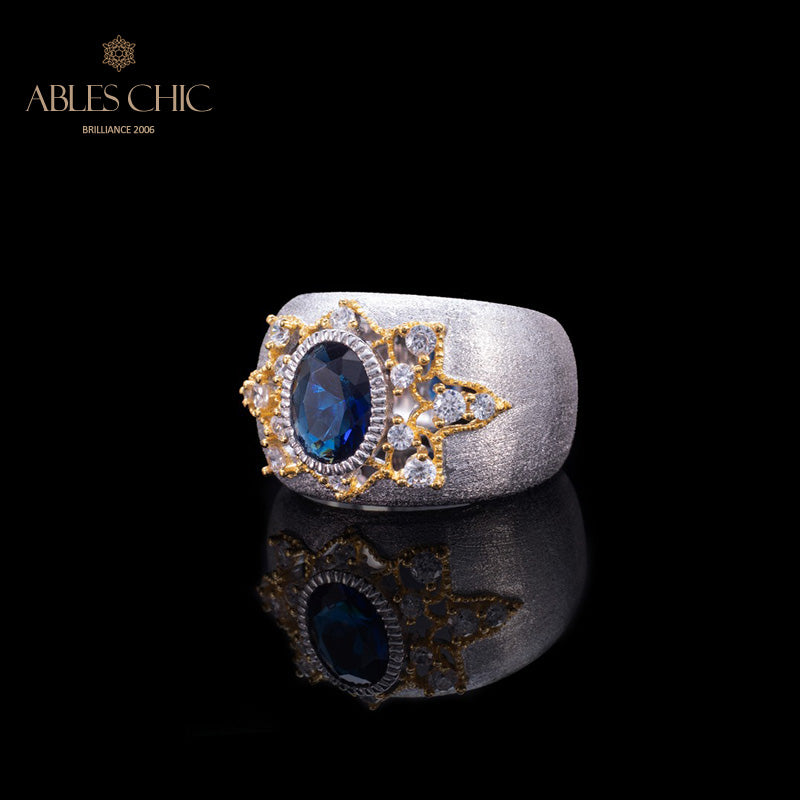 Bague Soyeuse Fleur de Saphir 6065