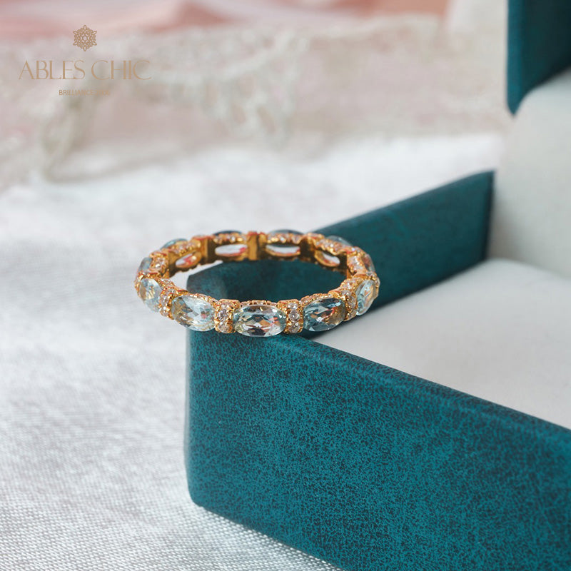 Bague pile aigue-marine 6042
