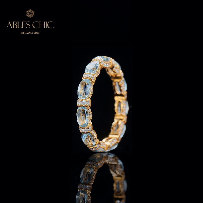 Bague pile aigue-marine 6042