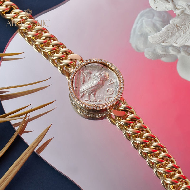 Bracelet médaillon grec Athena Flip